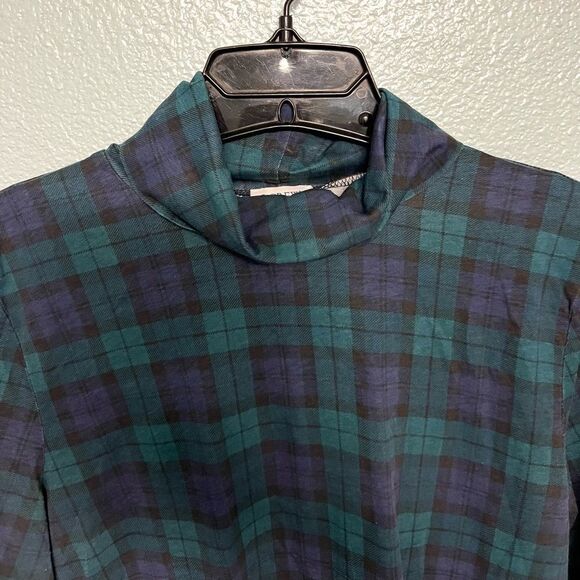 J. Crew Plaid Turtleneck Long Sleeve Top - Picture 4 of 9